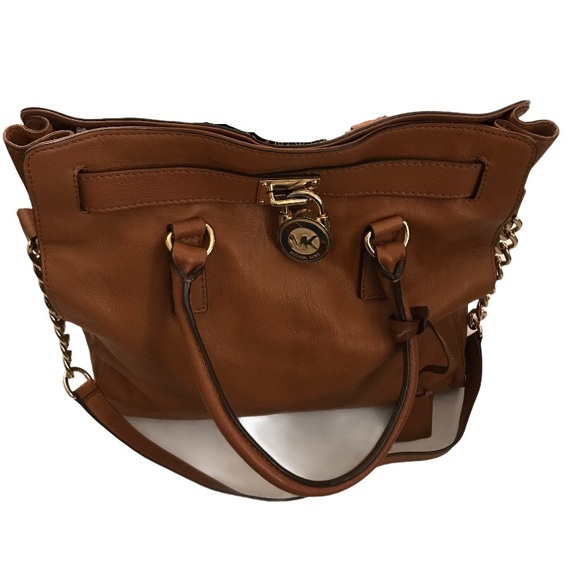 Michael Kors Brown Purse With Locking Zippers